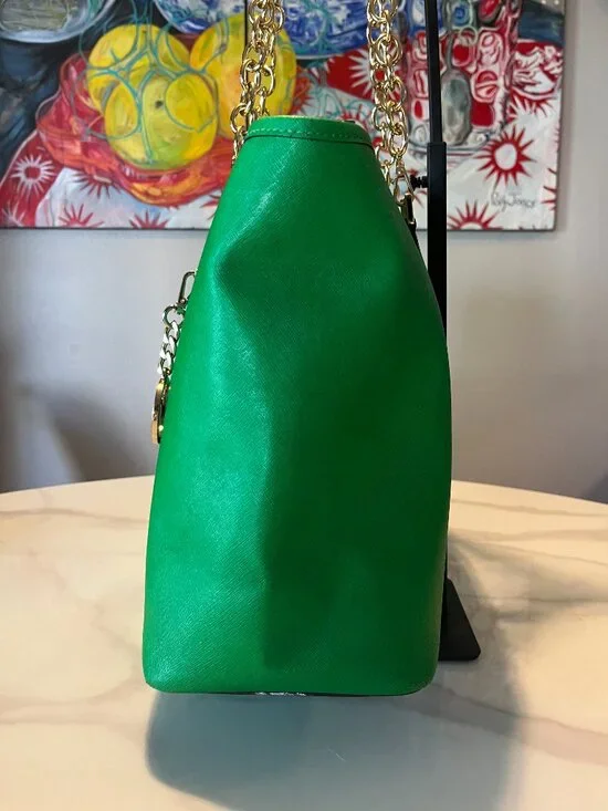 Michael Kors Large Saffiano Leather Palm Green Tote - Picture 4 of 13